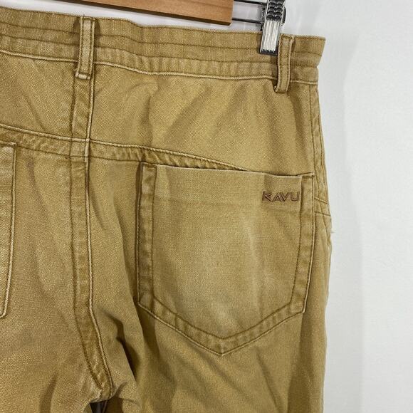 Kavu Tan Khaki Denim 100% Cotton Straight Leg Pants Men's Size 36 - Picture 6 of 9